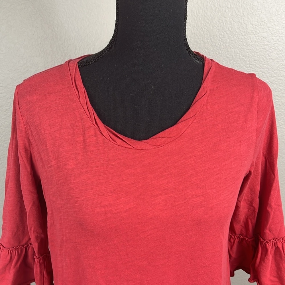 Matilda Jane Coral Red Ruffle Peplum Tunic - Picture 5 of 12